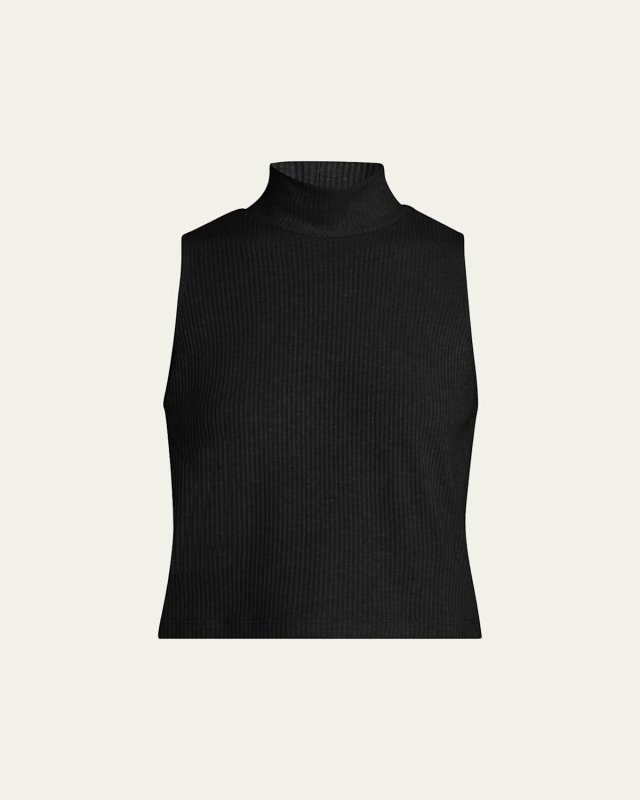Jasmin Rib-Knit Turtleneck Top